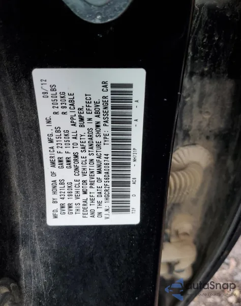 2013 Honda Accord Sport из США, поврежденный, VIN 1HGCR2F56DA006744